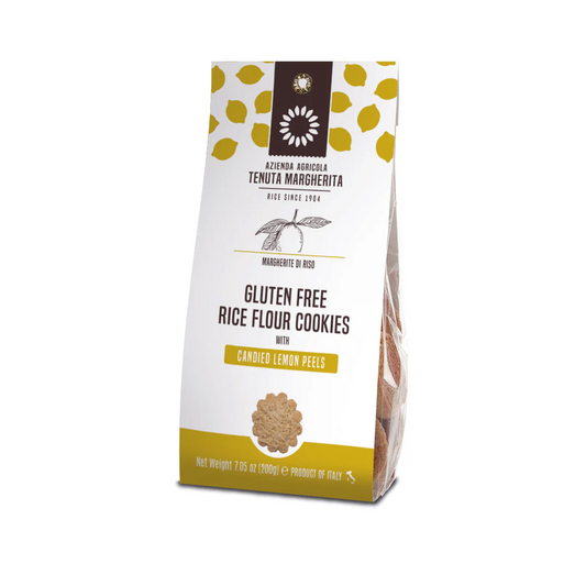 GF Rice Flour Cookies with Candied Lemon Peel
