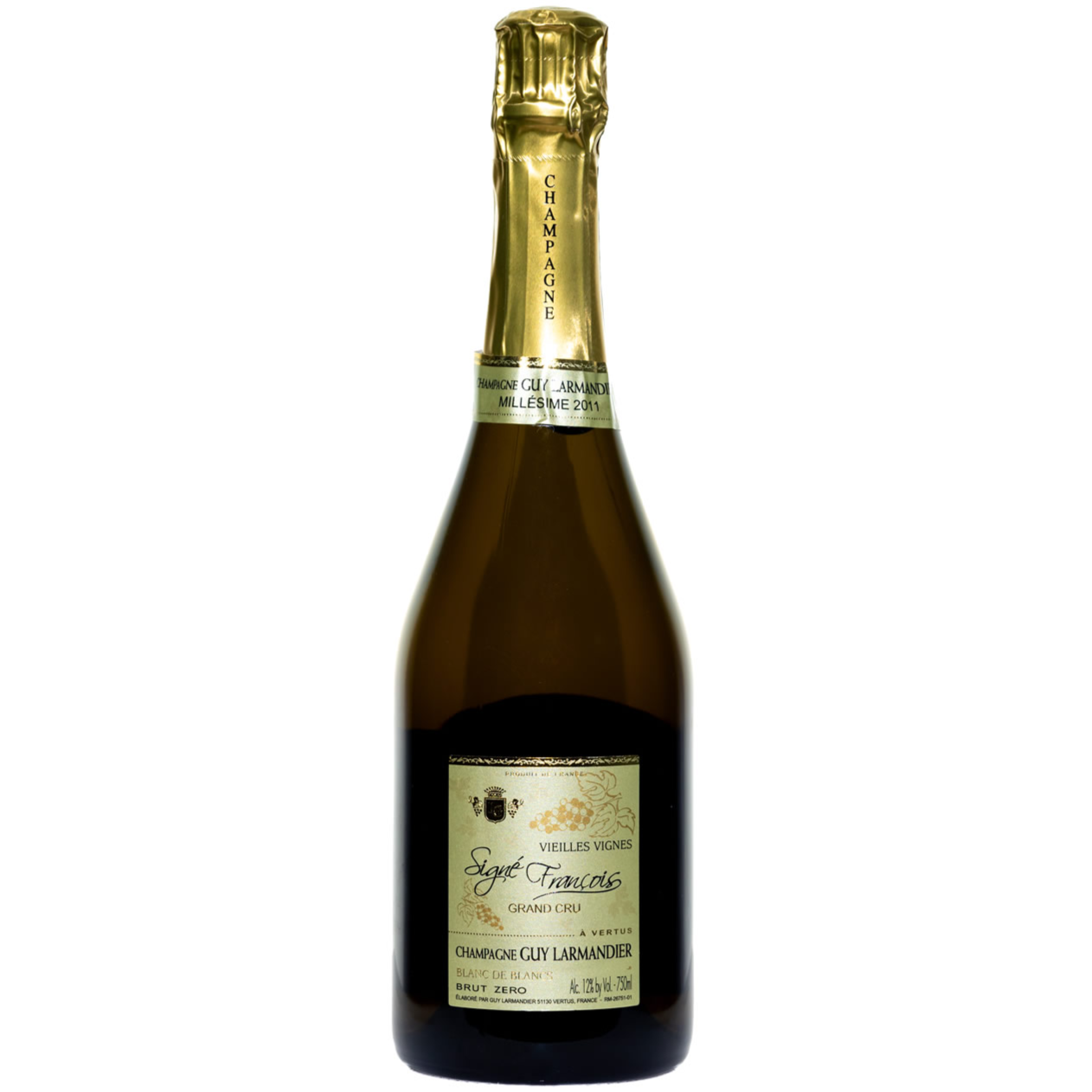 "Cuvée Signé François Vieilles Vignes" Grand Cru Blanc de Blancs Brut ZERO 2012